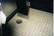 Clean floor drain shows attention to detail